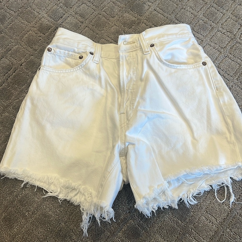 Agolde white jean frayed women’s shorts size 27